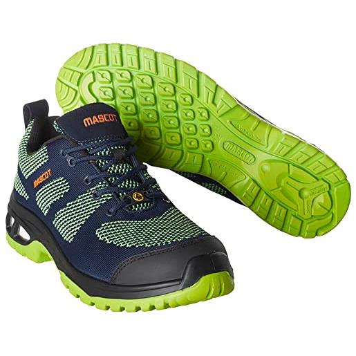 Mascot footwear energy s1p f0131-849-01033 - scarpe antinfortunistiche con lacci, colore: nero/blu/verde limone, 46 taglie