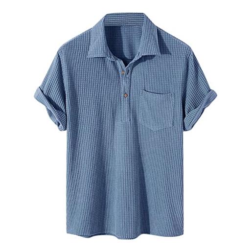 Kobilee camicia lino uomo elegante hawaiana stampa camicetta vintage estiva coreana t-shirt manica corta slim fit maglietta cotone elasticizzata camicia lino gemelli camicia fantasia casual