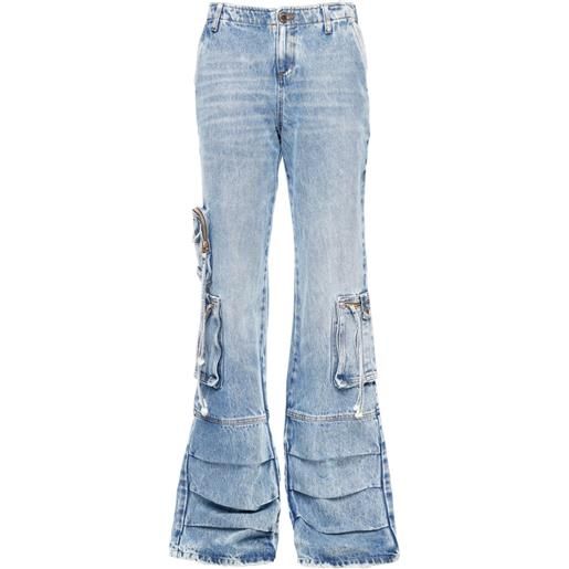 Retrofete jeans callum cargo a vita bassa - blu