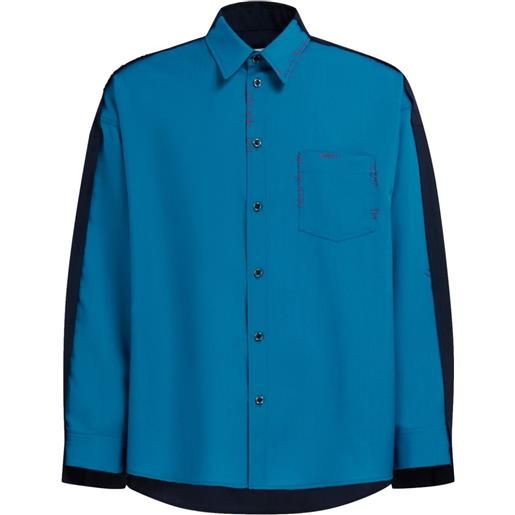 Marni camicia con design color-block - blu