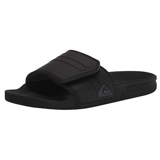 Quiksilver sandali adjust, ciabatta uomo, nero grigio nero rivi slide regolare, 44 eu