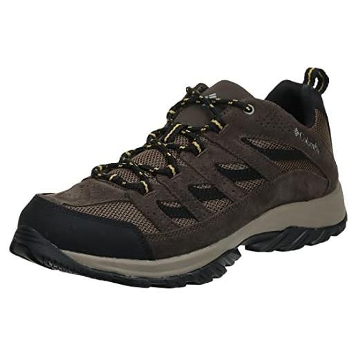 Columbia crestwood mid waterproof scarponi da trekking alta impermeabili uomo, grigio (dark grey x deep rust), 46 eu