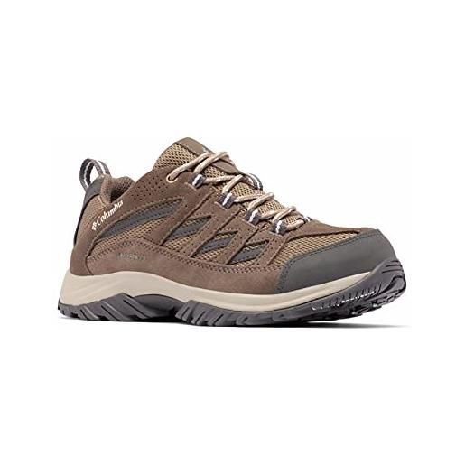 Columbia crestwood mid waterproof scarponi da trekking alta impermeabili uomo, marrone (cordovan x squash), 48 eu