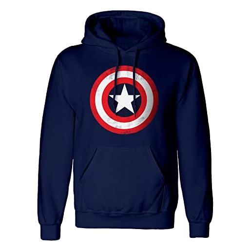 HEROES INC EUROPE B.V. heroes inc marvel comics: captain america-pullover hoodie-shield xl, nero, uomo