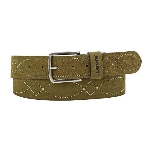Levi's cintura con chiusura a moschettone stitched belt, oliva, 85 cm uomo