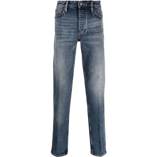 Emporio Armani jeans affusolati con applicazione - blu