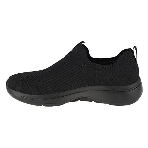 Skechers go walk arch fit iconic, sneaker donna, black, 37.5 eu