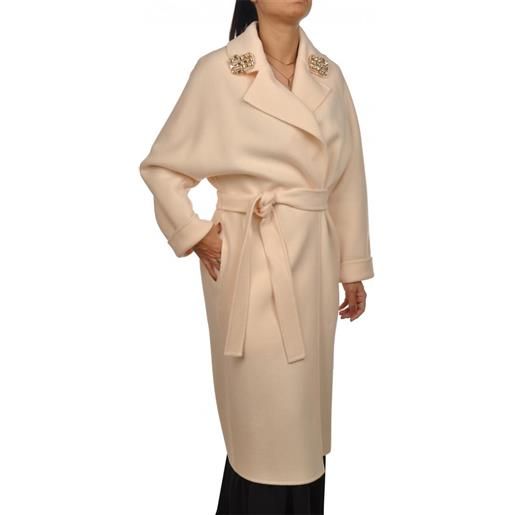 Elisabetta Franchi cappotto taglio a kimono in panno double di lana