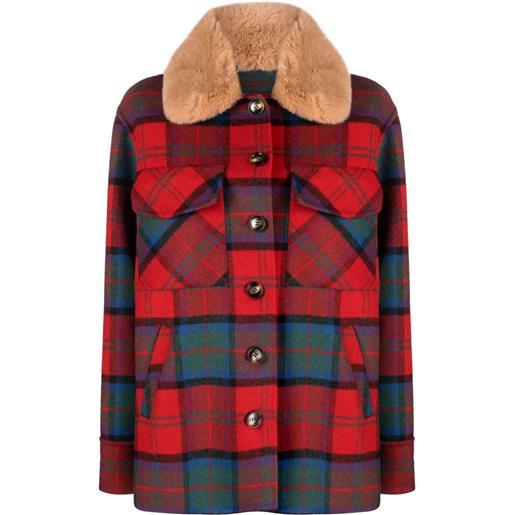 Ava Adore plaid check flannel shirt jacket - rosso