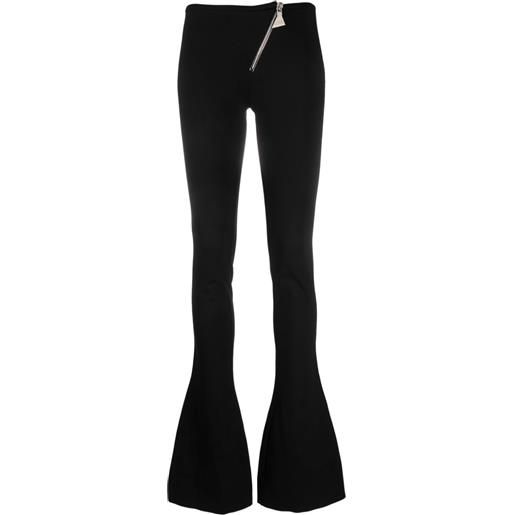 The Attico zip-up jersey flared trousers - nero