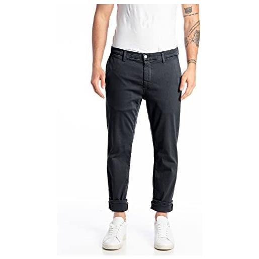 Replay jeans da uomo zeumar slim-fit hyperflex hyper. Chino colore x-lite con elasticità, blu (blu 010), 31w / 30l