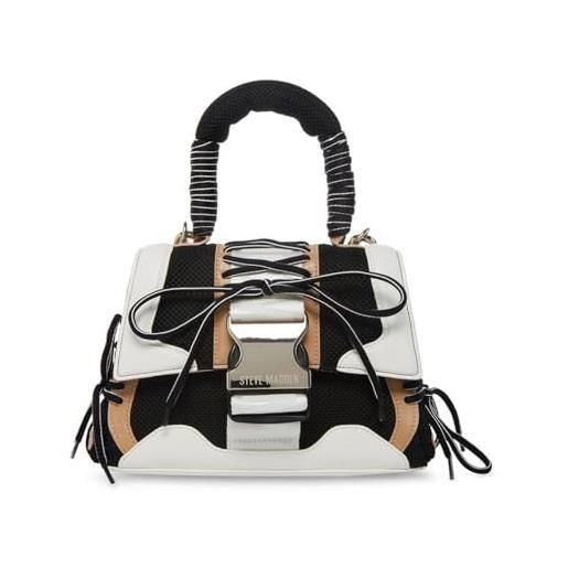 Steve Madden diego-borsa a tracolla con maniglia superiore donna, nero/marrone, einheitsgröße