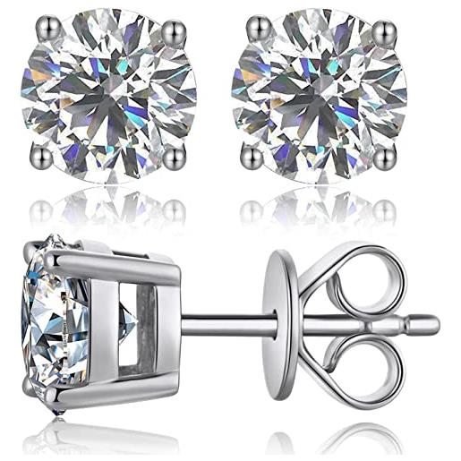 Men's- Youth's- Boys: Silver Plated 6mm Cubic Zirconia Gem Sleeper/Stud Earrings