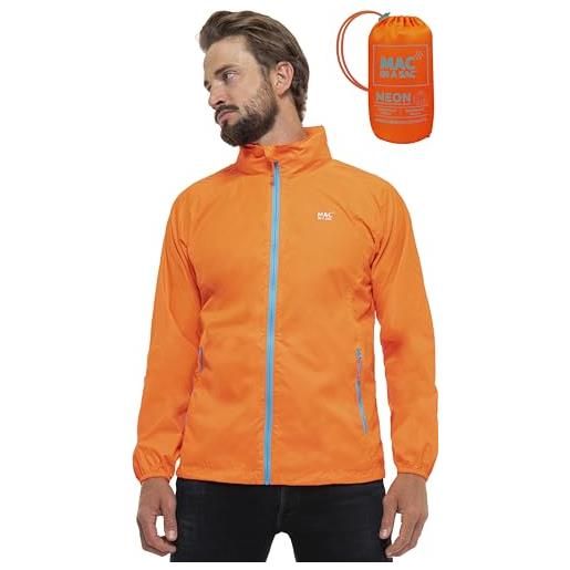 Mac in a Sac origin ii - waterproof packable jacket, giacca impermeabile uomo, neon orange, xxl