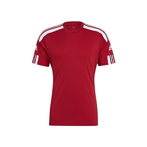 adidas squadra 21 short sleeve jersey t-shirt, team power red/white, xs uomo