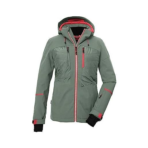 Killtec donne giacca da sci/giacca funzionale con cappuccio staccabile con cerniera e ghetta antineve ksw 86 wmn ski jckt, black, 44, 39749-000