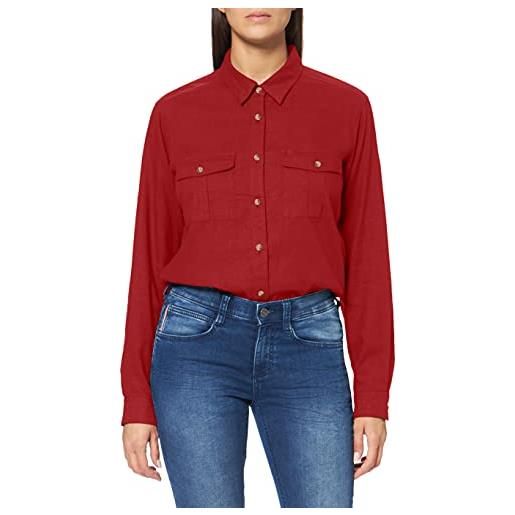 Fjallraven övik travel shirt ls w, maglietta donna, lampone rosso, xs