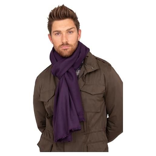 likemary - sciarpa da uomo in lana merino, invernale, oversize, stile classico, di lusso, calda, tessuta a mano "kasa", 100 x 200 cm violet 100 x 200cm large