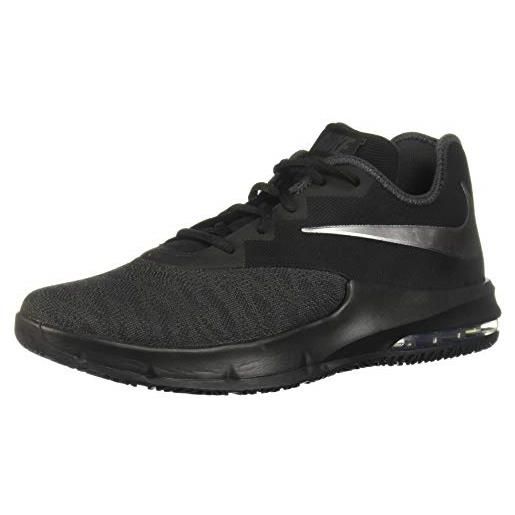 Nike air max infuriate iii low, scarpe da basket uomo, black/mtlc dark grey-anthracite, 45.5 eu