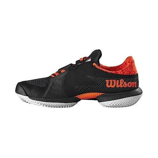 Wilson kaos swift 1.5 clay, sneaker uomo, black/phantom/shocking orange, 47 1/3 eu