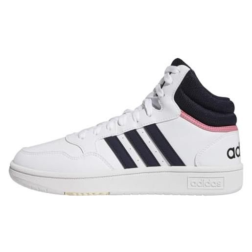 adidas hoops 3.0 mid classic shoes, sneaker donna, ftwr white ftwr white dash grey, 44 eu