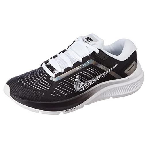 Nike w air zoom structure 24 prm, sneaker donna, black/white, 37.5 eu