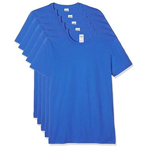 Gildan 64000 t-shirt, blu (royal), m (pacco da 5) uomo