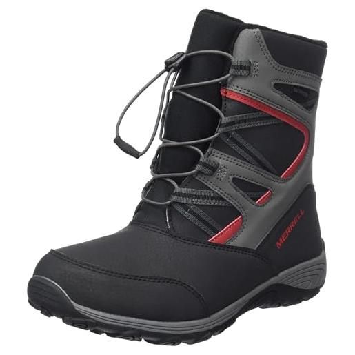 Merrell outback snow boot 2.0 wtrpf, stivali da neve, grey/black/red, 29 eu
