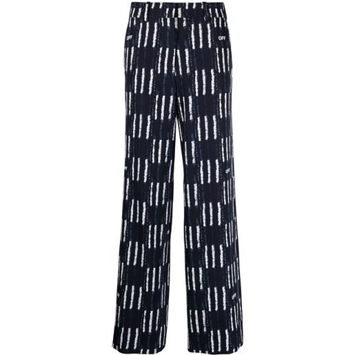 Off-White shibori graphic-print wide-leg trousers - blu