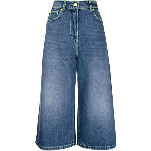 MSGM jeans crop a gamba ampia - blu