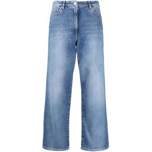 MSGM jeans a gamba ampia crop - blu