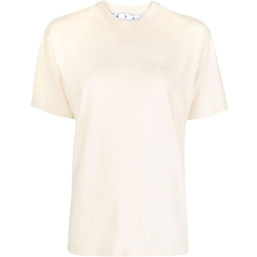 Off-White t-shirt a righe diagonali - giallo