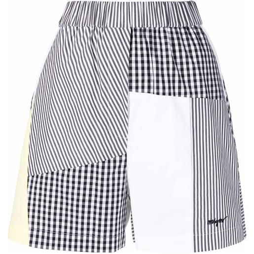 MSGM shorts con design patchwork - bianco