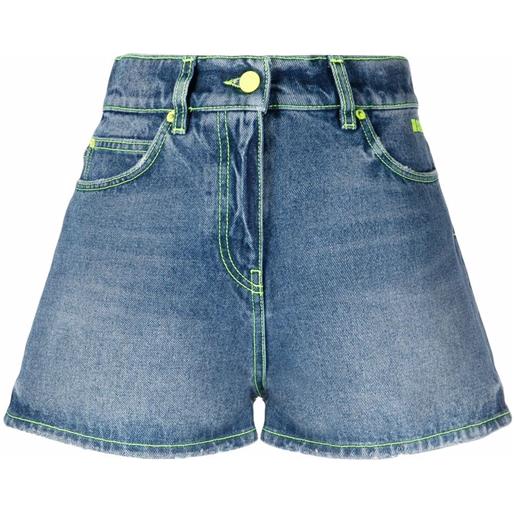 MSGM shorts denim con cuciture a contrasto - blu