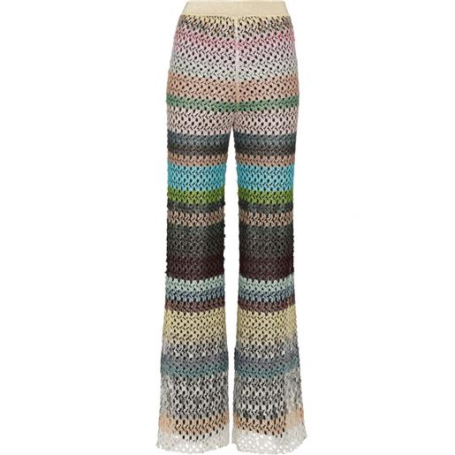 Missoni pantaloni svasati a righe - rosa