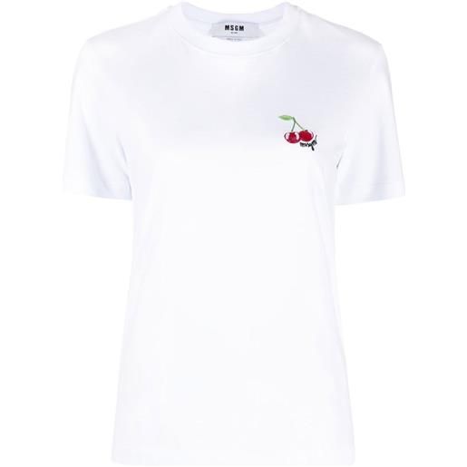 MSGM t-shirt con ricamo - bianco