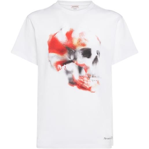 ALEXANDER MCQUEEN t-shirt obscured skull in cotone