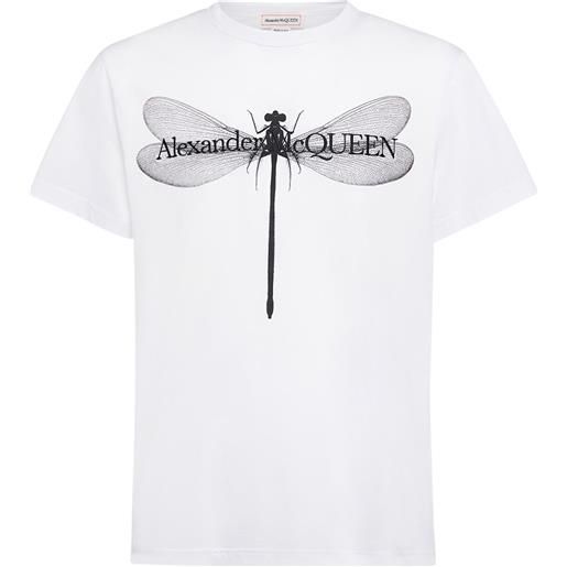 ALEXANDER MCQUEEN t-shirt dragonfly in cotone con stampa