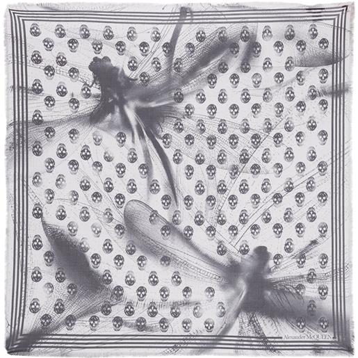 ALEXANDER MCQUEEN sciarpa dragonfly in techno stampato