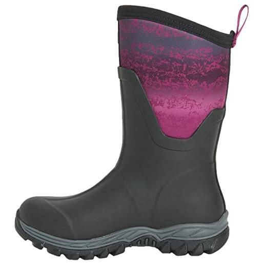 Muck Boots arctic sport mid, stivali in gomma donna, nero magenta, 37 eu