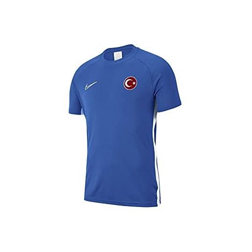 Nike m nk dry acdmy19 top ss, maglietta uomo, blu reale/bianco/bianco, s