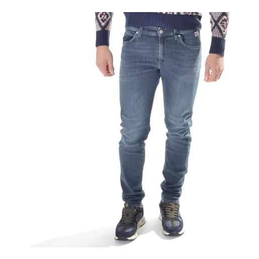 Roy Roger's - jeans uomo 517 plain man denim elast. Black foxrun a-i 2023-33, nero