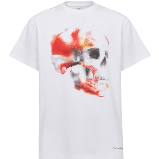 Alexander McQueen t-shirt obscured skull - bianco