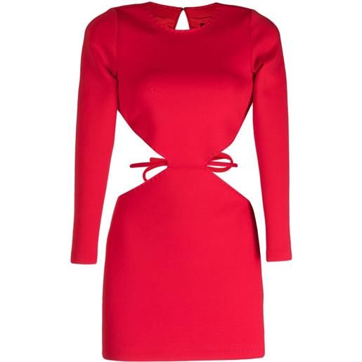 Cynthia Rowley abito corto a maniche lunghe con cut-out - rosso
