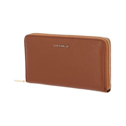 Coccinelle metallic soft zip wallet grainy leather caramel