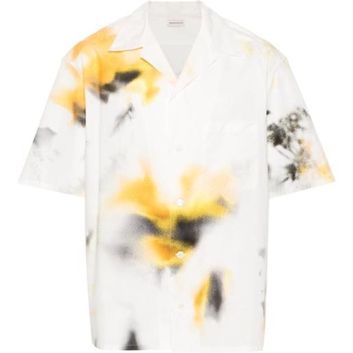 Alexander McQueen camicia obscured flower - toni neutri