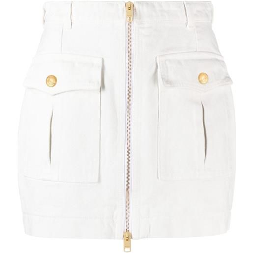 Bally minigonna con zip - bianco