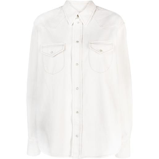 Bally camicia con cuciture a contrasto - bianco