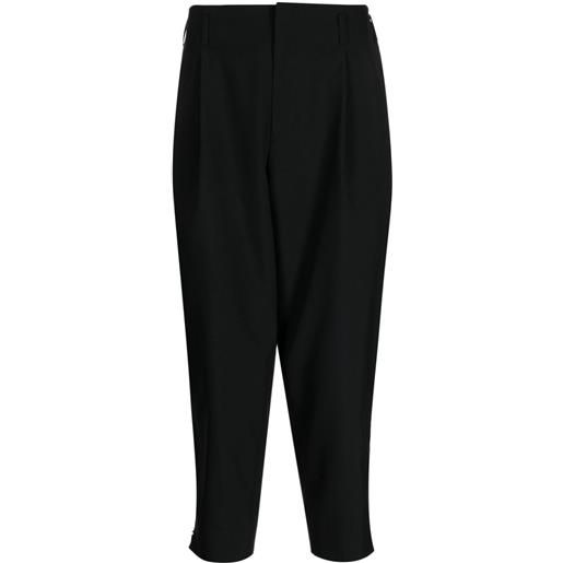 Black Comme Des Garçons pantaloni crop con pieghe - nero