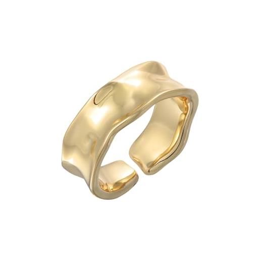 Elli anelli donne banda ampia aperta organica colore oro